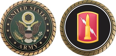 U.S. Army 224th Field Artillery Brigade Patch Challenge Coin