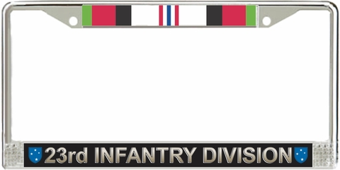 23rd Infantry Division Afghanistan Veteran Service Ribbon License Plate Frame