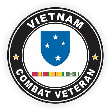 23rd Infantry Division Vietnam Combat Veteran with Ribbons Decal