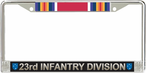 23rd Infantry Division WW2 Veteran Service Ribbon License Plate Frame