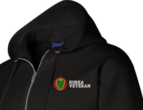 24th Infantry Division Korea Veteran Zippered Hoodie
