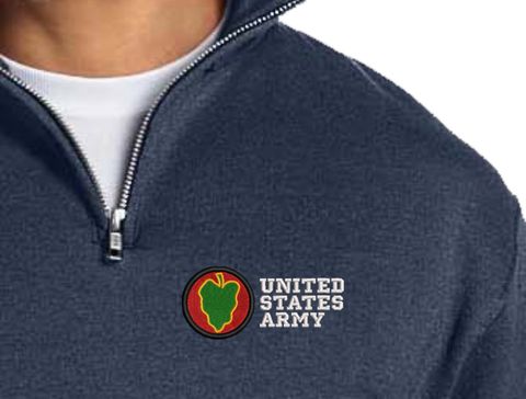 24th Infantry Division United States Army Embroidered Quarter-Zip Pullover