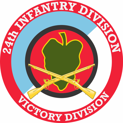 24th Infantry Division with Crossed Rifles Decal