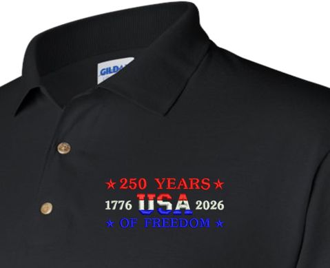 250 Years of Freedom Embroidered Polo