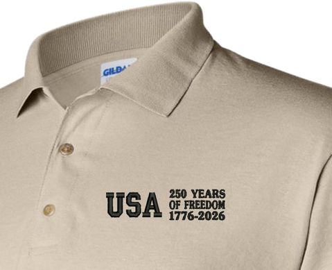 250 Years of Freedom (Split) Embroidered Polo