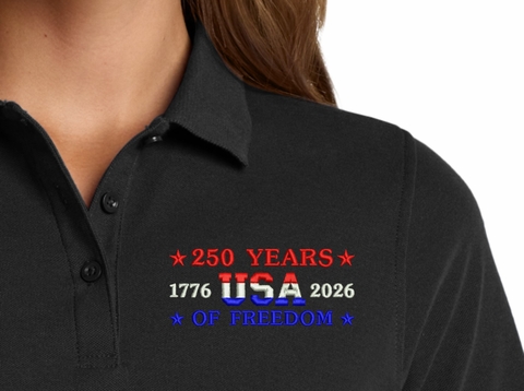 250 Years of Freedom Women's Stain-Release Polo