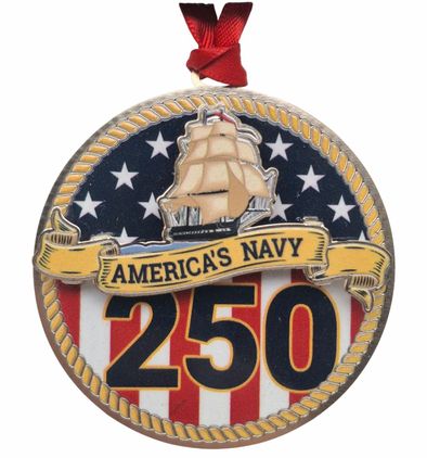 250th Anniversary Navy Ornament