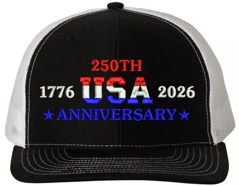 250th USA Anniversary Embroidered Mesh-Back Cap