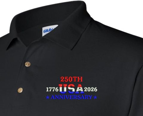 250th USA Anniversary Embroidered Polo