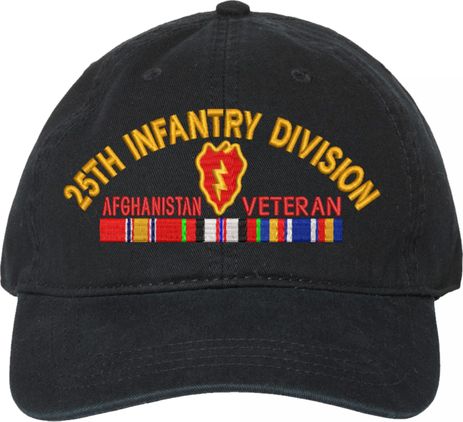 25th Infantry Division Afghanistan Veteran with Ribbons Unstructured Dad Cap