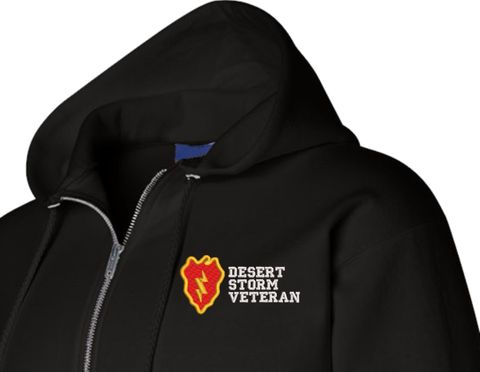 25th Infantry Division Desert Storm Veteran Zippered Hoodie