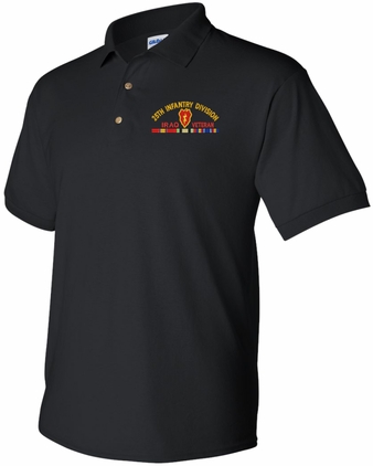 25th Infantry Division Iraq Veteran with Ribbons Embroidered Polo