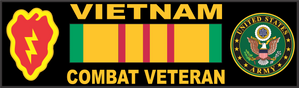 25th Infantry Division Vietnam Combat Veteran with Ribbon Decal