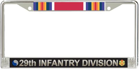 29th Infantry Division WW2 Veteran Service Ribbon License Plate Frame