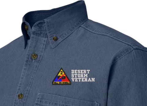 2nd Armored Division Desert Storm Veteran Denim Shirt