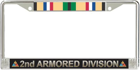 2nd Armored Division Gulf War Veteran Service Ribbon License Plate Frame