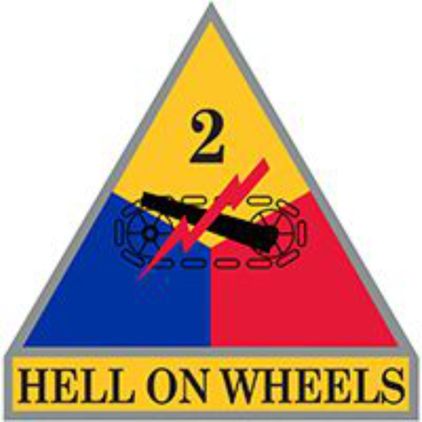 2nd Armored Division...Hell On Wheels Lapel Pin
