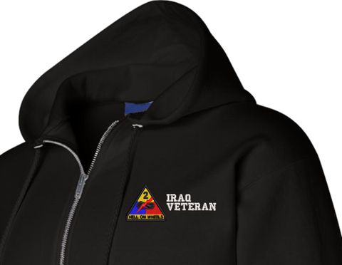 2nd Armored Division Iraq Veteran Zippered Hoodie