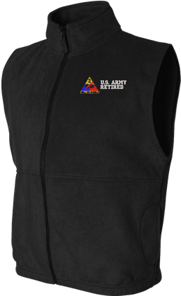 2nd Armored Division Retired Full-Zip Fleece Vest