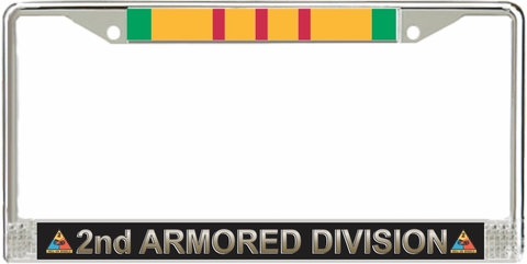 2nd Armored Division Vietnam Veteran Service Ribbon License Plate Frame
