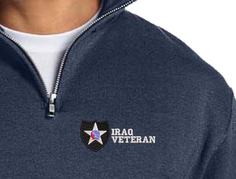 2nd Infantry Division Iraq Veteran Embroidered Quarter-Zip Pullover