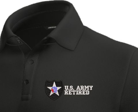 2nd Infantry Division Retired Moisture Wicking Polo
