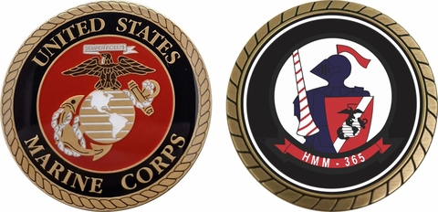 2nd Marine Division Marine Medium Tiltrotor Helicopter Squadron 365 Challenge Coin