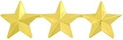 3 Star General Lapel Pin - Gold