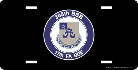 308th Brigade Support Battalion Round License Plate