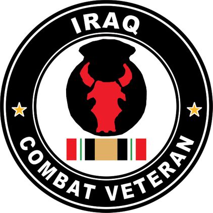 34th Infantry Division Combat Veteran with Ribbon Operation Iraqi Freedom OIF Decal Sticker