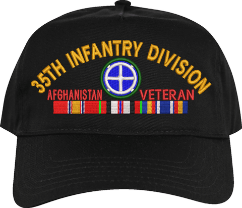 35th Infantry Division Afghanistan Veteran Embroidered Cap with Ribbons