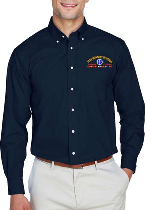 35th Infantry Division Afghanistan Veteran with Ribbons Embroidered Dress Shirt