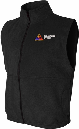 3rd Armored Division Embroidered Black Fleece Vest X-Large