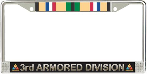 3rd Armored Division Gulf War Veteran Service Ribbon License Plate Frame