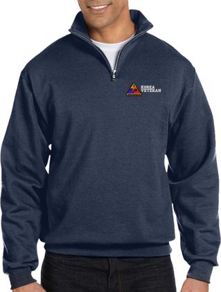 3rd Armored Division Korea Veteran Embroidered Quarter-Zip Pullover