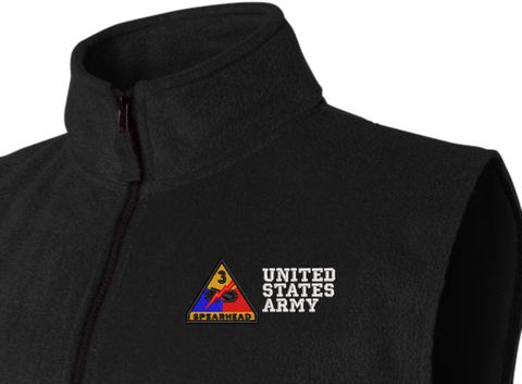 3rd Armored Division United States Army Full-Zip Fleece Vest