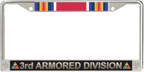 3rd Armored Division WW2 Veteran Service Ribbon License Plate Frame