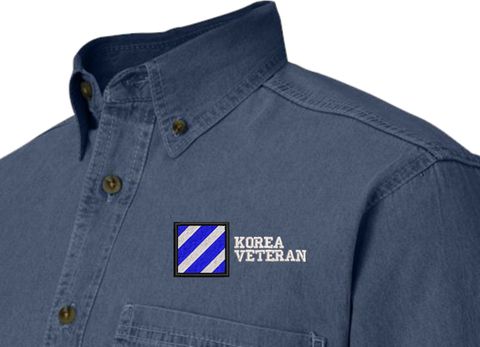3rd Infantry Division Korea Veteran Denim Shirt