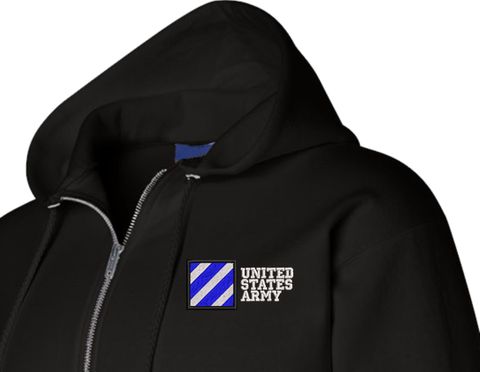 3rd Infantry Division United States Army Zippered Hoodie