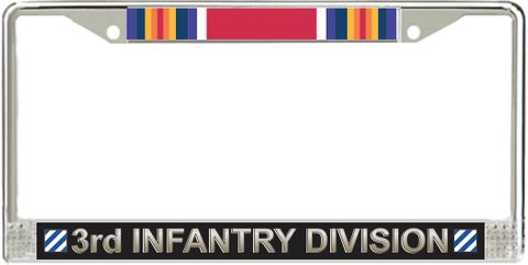 3rd Infantry Division WW2 Veteran Service Ribbon License Plate Frame