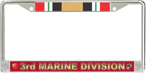 3rd Marine Division Iraq Veteran License Plate Frame
