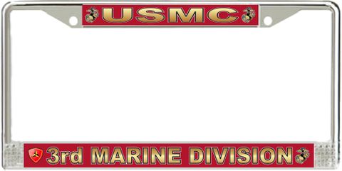 3rd Marine Division License Plate Frame