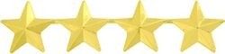 4 Star General Lapel Pin - Gold