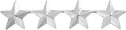4 Star General Lapel Pin - Silver