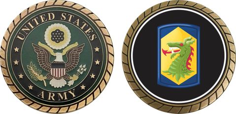 U.S. Army 404th Chemical Brigade Patch Challenge Coin