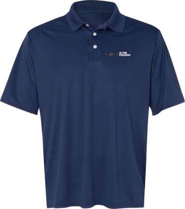 41 For Freedom Split (Silver Dolphin) Navy Blue Moisture Wicking Polo X-Large