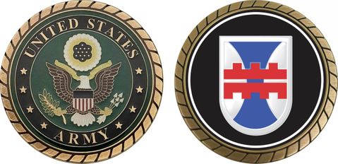 U.S. Army 412th Engineer Corps Command Patch Challenge Coin