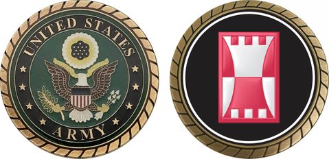 U.S. Army 416th Engineer Corps Command Patch Challenge Coin