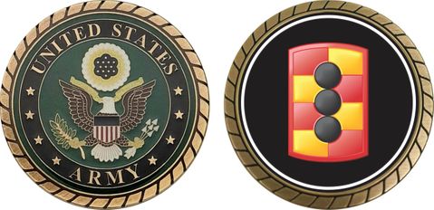 U.S. Army 434th Field Artillery Brigade Patch Challenge Coin