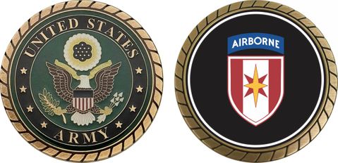 U.S. Army 44th Medical Brigade with Airborne Tab Challenge Coin